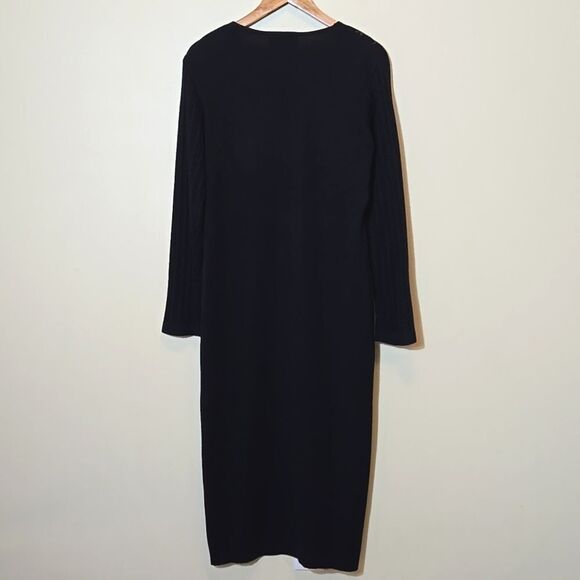 Vintage Carole Little Floral Embroidered Wool Blend Sweater Dress Petite Medium - Picture 15 of 16